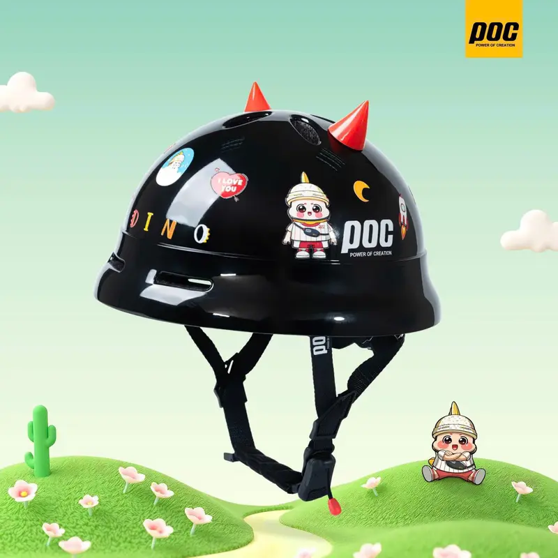 Nón Em bé VÀ Người  Lớn  POC PK02 Phiên Bản 2024 ( Đi kèm tai gấu và cham ) Kem Cho Bé 7