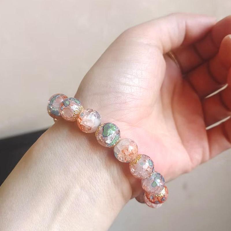 Product Introduction of Cherry Blossom Glass Beaded Bracelet Elegant Flower Bracelet For Women Fashion Accessories Gifts 28