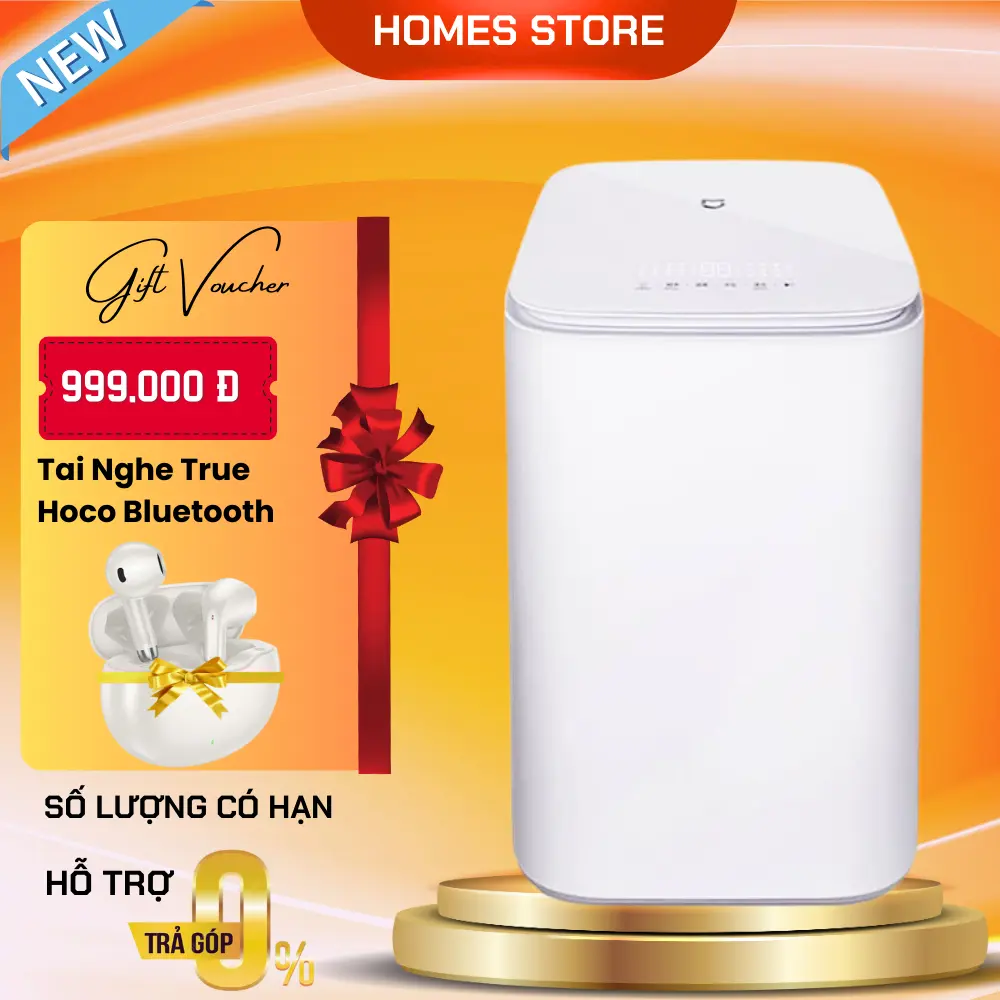 Máy Giặt Mijia Mini MJ101 Pro, Khử Trùng 3Kg Kết Nối App - Hàng Nhập
