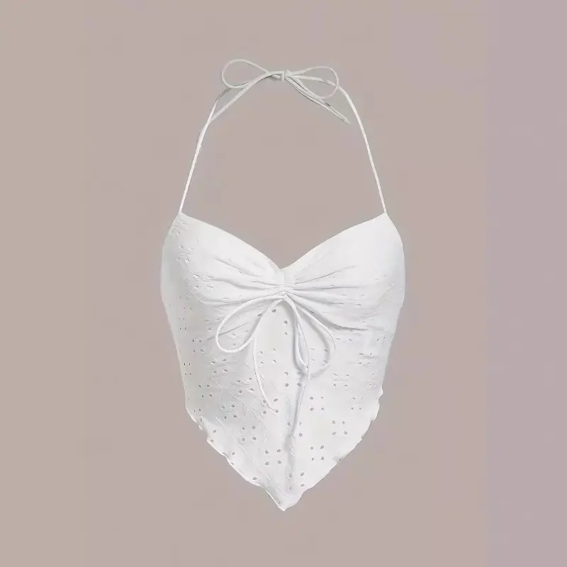 Fashion New Hanging neck strap sexy slim fit drawstring irregular suspender top W-LH-08