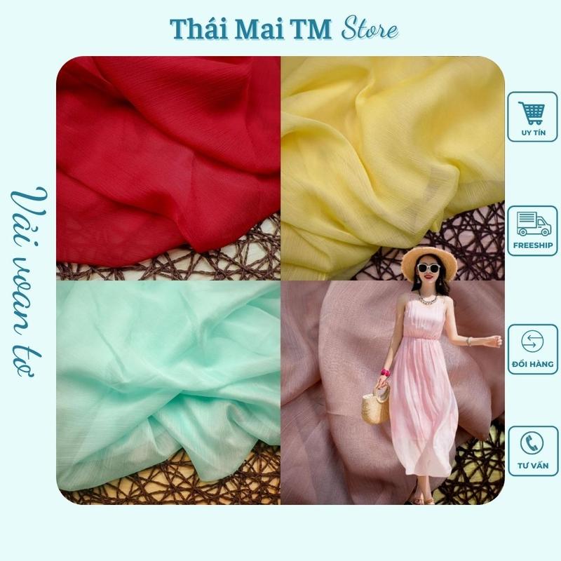  Vải Voan Tơ-May đầm thời trang hot 2024 TháiMaiTM 