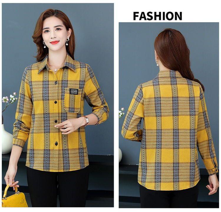 Product Introduction of Áo Sơ Mi Kẻ Sọc, Thời Trang Của Mẹ, Dáng Rộng Rãi Và Bó Sát, Dành Cho Phụ Nữ, Phong Cách Hàn Quốc, Áo Mặc Bên Ngoài Dễ Phối Đồ Thích Hợp Cho Phụ Nữ Trung Niên Top Women 12