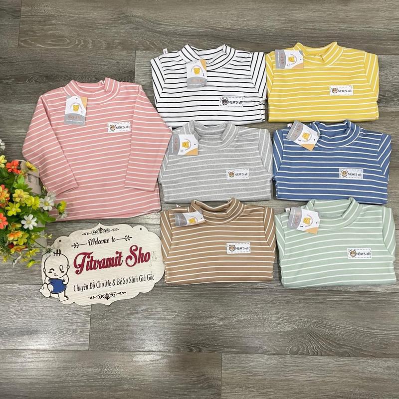 Áo giữ nhiệt vải NỈ LÔNG KẺ cho bé, áo giữ nhiệt cho bé trai, bé gái