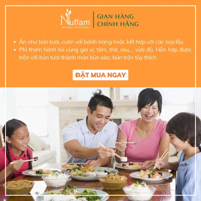 Bún Tươi Sấy Khô 400gr - Chính Hãng Nuffam - Thơm Ngon, Làm Hoàn Toàn Từ Gạo 6