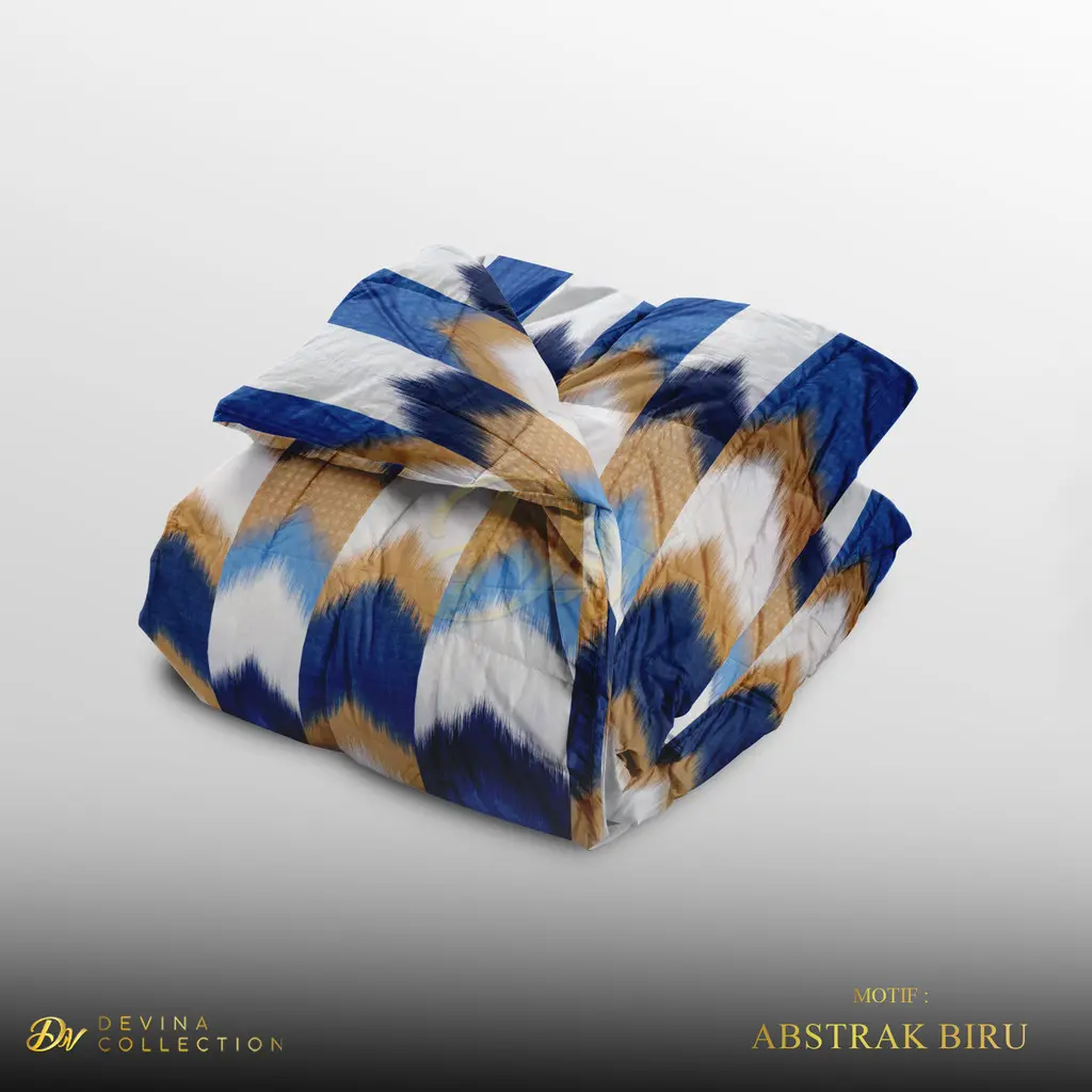 Devina Collection Bedcover Only Aesthetic Abstrak Biru Tas  Ukuran King 180x200 (210x220)