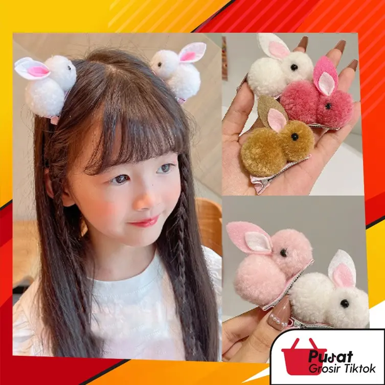 BISA COD F5840 Jepit Rambut Korea Kelinci Rabbit Hair Accessories Aksesoris Wanita Clips