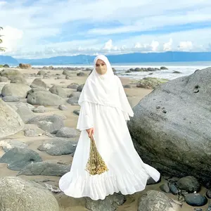 Khira Dress HijabnyakitaByDARA (Dress Saja) Gamis Mewah Polos Tangan Lebar Ceruty Kain