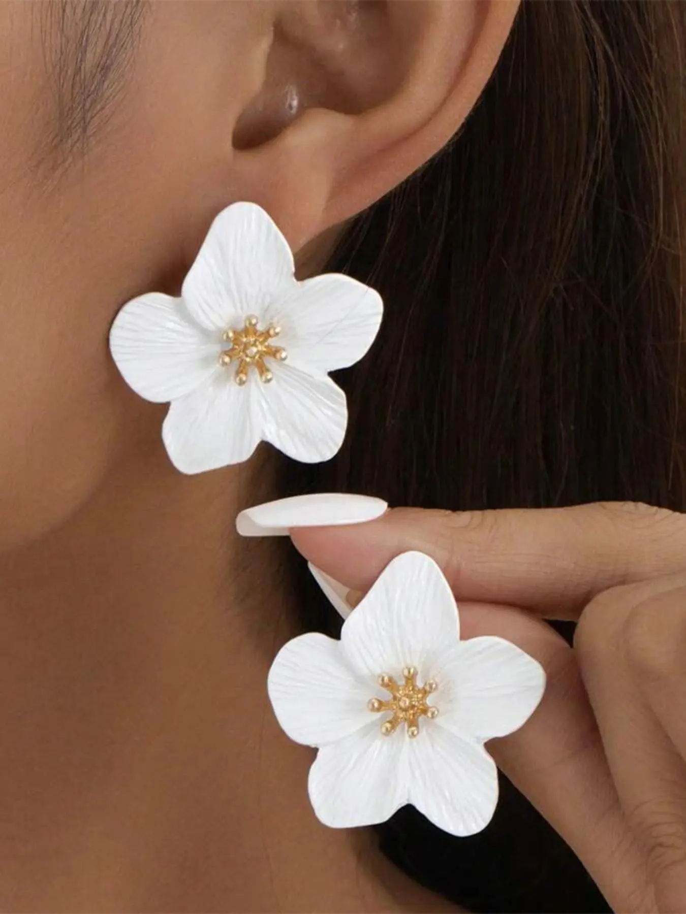 Fashion Flower Design Earrings, Fashionable Jewelry for Women, Daily Clothing Decor, Trendy All-match & Exquisite Jewelry for Birthday Gift