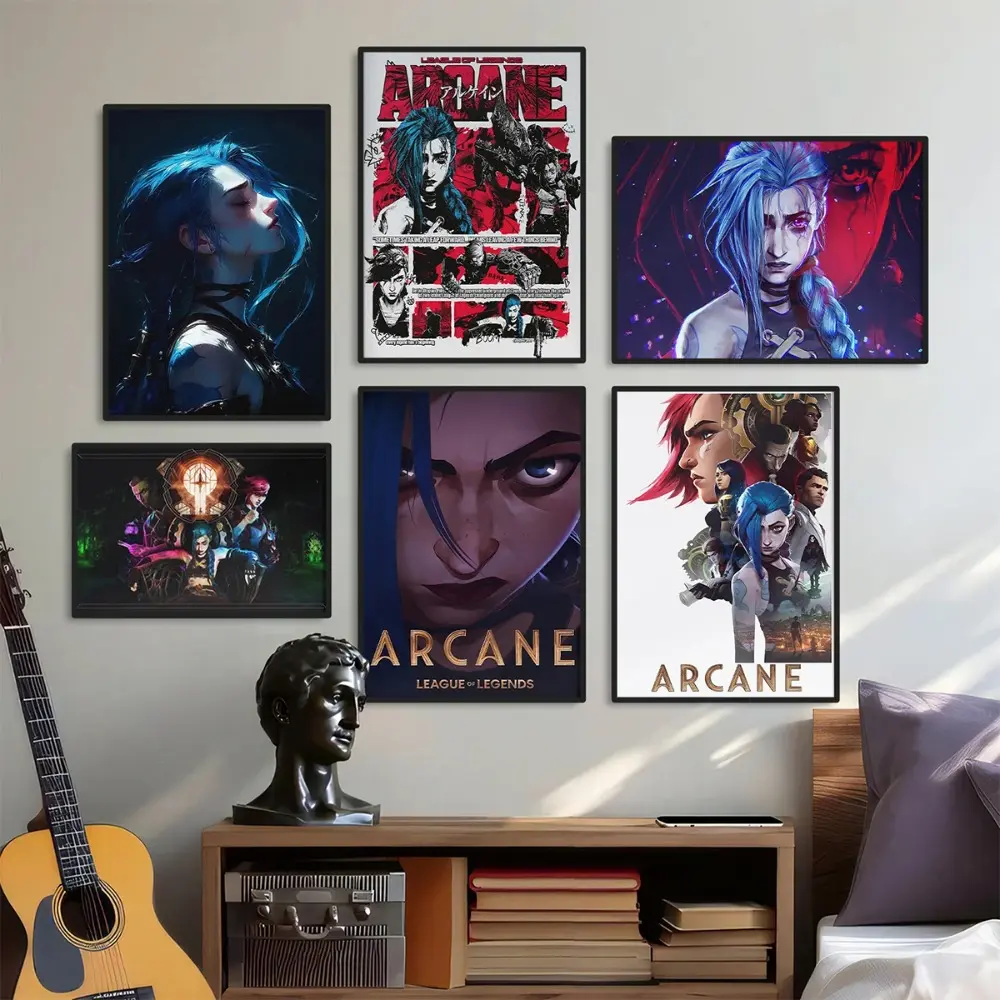 League of Legends Canvas Painting Unframed Arcane Anime Poster Jinx Picture Prints Canvas Wall Art Home Room Decor Poster LOL Fans Gifts