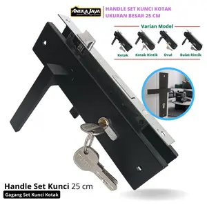 Handle Set Kunci Ukuran Besar 25 cm Gagang Pintu Rumah Hitam Stainlees Steel Tarikan Pegangan