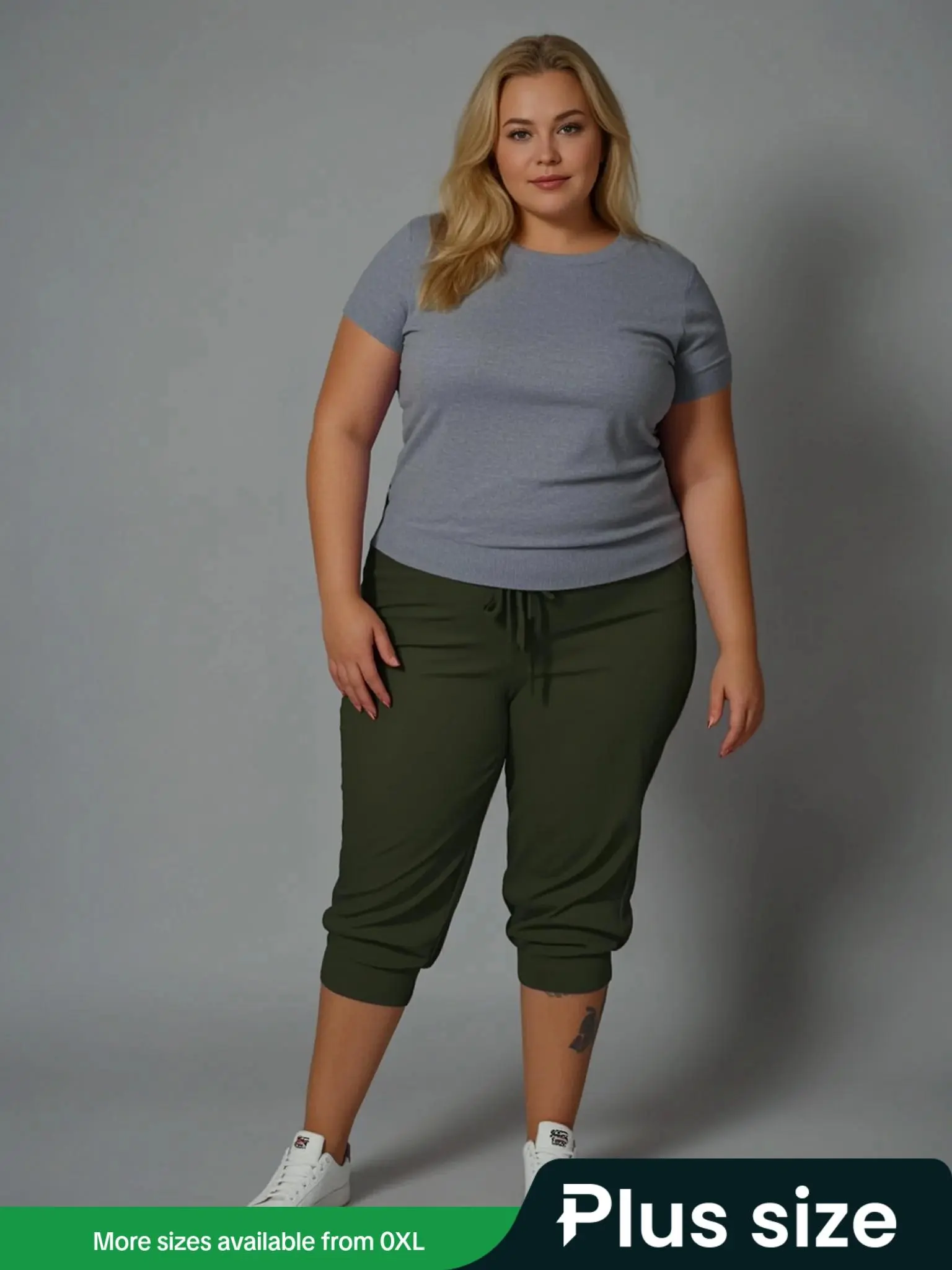 【Plus Size】 Solid Drawstring Waist Shorts, Casual Comfy High Waist Shorts for Daily Wear, Women's Bottoms for All Seasons, Lady Comfort