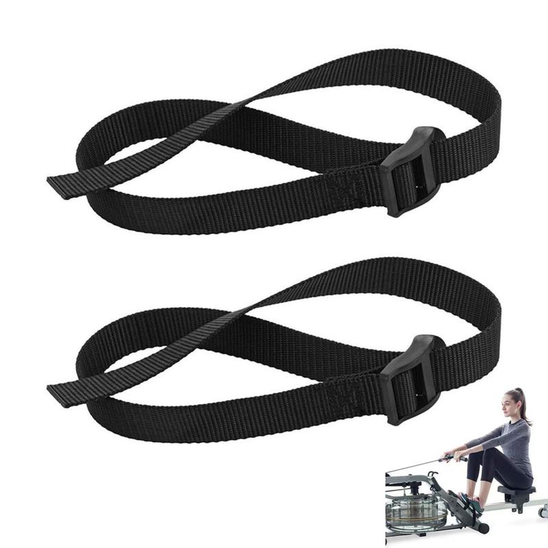 ilayersf- Adjustable Feet Strap Adjustable Rowing Machine Foot Straps Heavy Duty Replacement Feet Straps for Fitness Equipment 2pcs Set with Buckle Multi-functional Workout 0