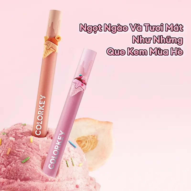 [DEAL HOT] Son Tint Watery COLORKEY Phiên Bản ICE CREAM Màu Sắc Ngọt Ngào, Lâu Trôi Cho Môi Xinh Tươi Tắn 1.7g - KCL2L6 6