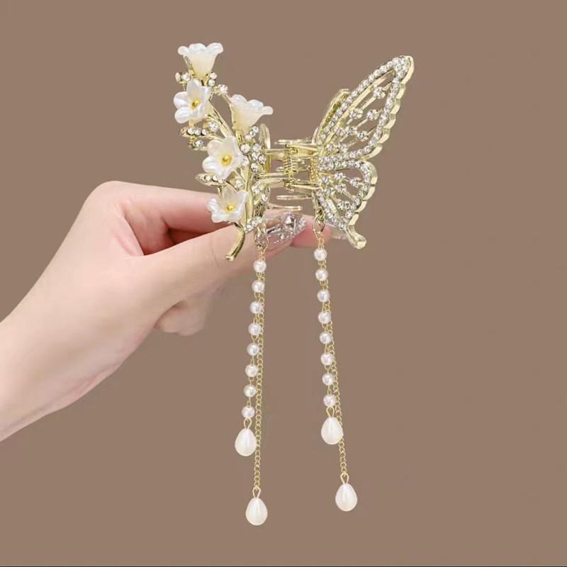 Kẹp Tóc Càng Cua Viền Bướm, Thiết Kế Tinh Tế Phong Cách Hàn Quốc, Thích Hợp Cho Tóc Đuôi Ngựa Và Tóc Bện, Kẹp Tóc, Cho Bé Gái, Với cài tóc Kim Loại Cua, Tuyệt Vời Làm Quà Tặng 5