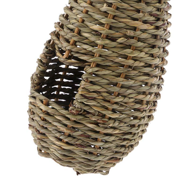 Product Introduction of Hanging Bird House Pastoral Style Birdhouse Natural Fiber Finch Bird Nest Hut Outdoo Cage Hand-woven Straw Rope Shelter Hideaway 3