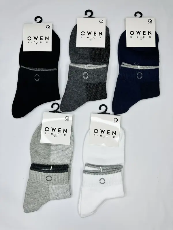 OWEN - Tất cổ trung nam cao cấp OWEN chính hãng viền cổ 100% cotton thoáng khí, khử mùi 1