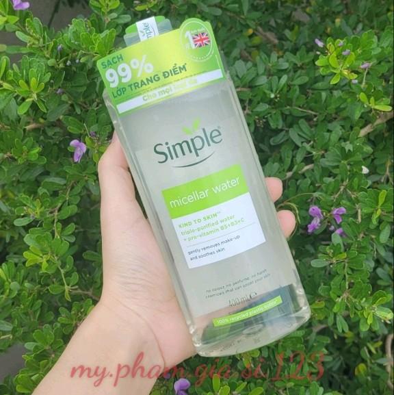 [MẪU MỚI] Nước Tẩy Trang Simple Làm Sạch Trang Điểm Và Cấp Ẩm 400ml
