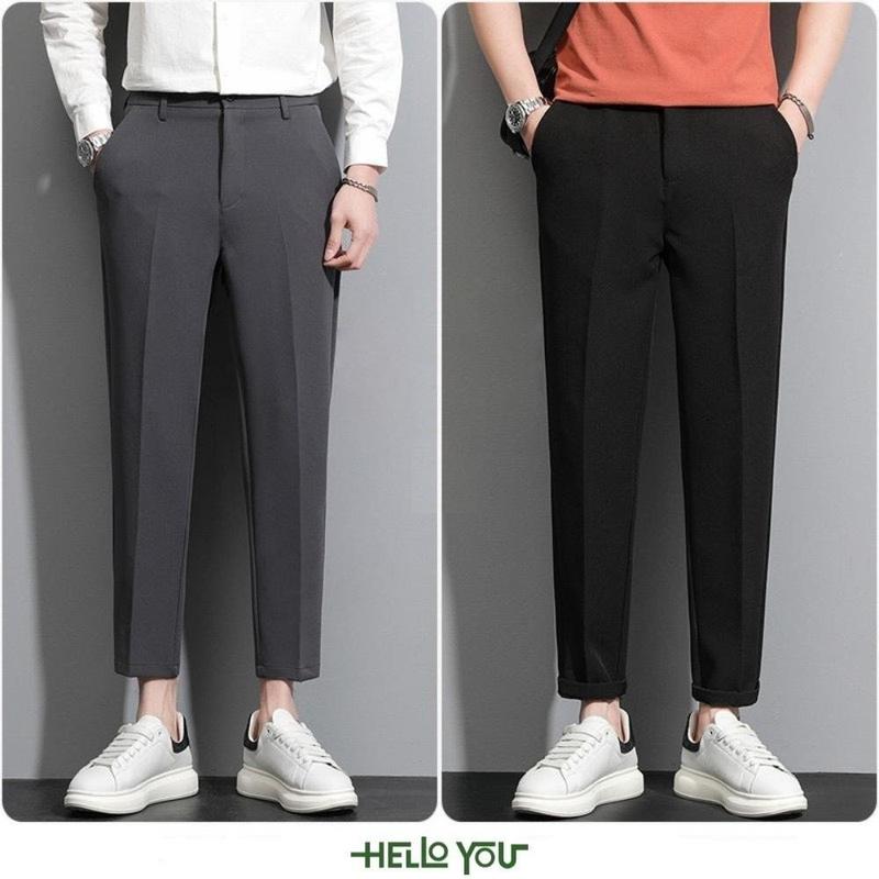  Quần âu nam dáng baggy cạp cao 3 màu : Be Đen Ghi xám Menswear Pants Có Túi Lưng Cao 