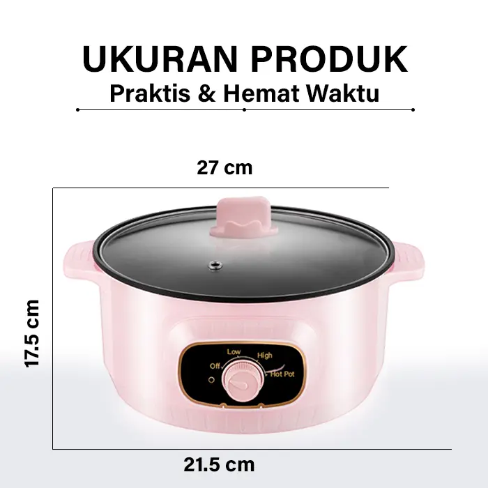 [COD] GM Bear Panci Listrik Serbaguna 22cm-Multifunction Electric Cooking Pot 1226 5
