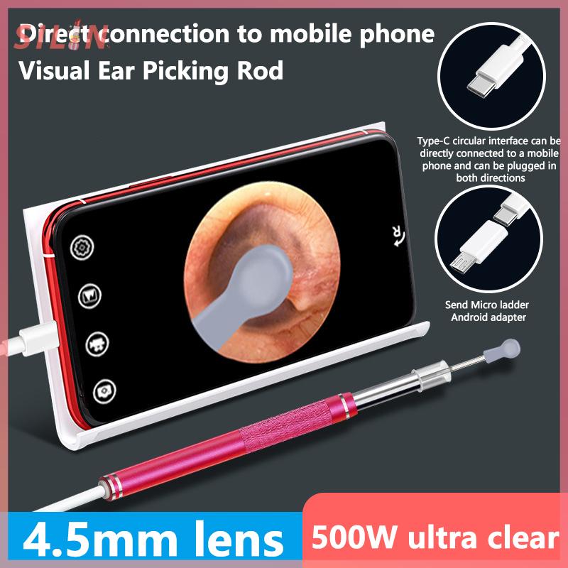 Dụng Cụ Làm Sạch Tai, 1 Bộ, Máy Nội Soi Làm Sạch Tai Bằng Hình Ảnh 4.5Mm, Thìa Lấy Ráy Tai Thông Minh, Lấy Ráy Tai, Có Wifi, Cho Miệng, Mũi Và Otoscope 2