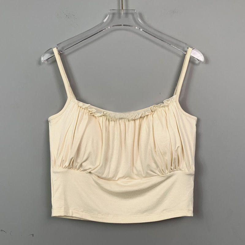 Product Introduction of Pure Hot Girl's Large Camisole with Chest Pad, Short Slim Fit Inner Bottoming Top 18