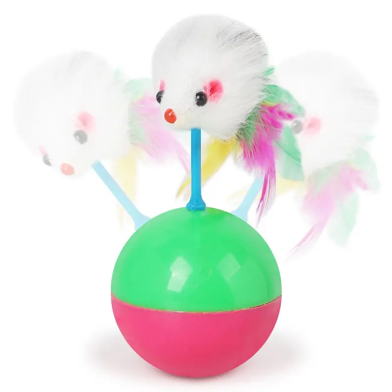 TSA (COD) Mainan Kucing Bola plastik Tikus Goyang Mainan Hewan Peliharaan Kucing Anjing Rattle Pet Toys Dog Cat 5