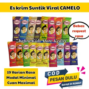Bubuk es camelo murah 10 renceng / paket hemat bahan es krim bubuk es camelo 100 pcs mix rasa bisa request Ice Susu Cream