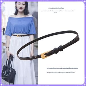 เข็มขัดหนังแท้เนื้อนุ่มคุณภาพสูงสำหรับผู้หญิง เทรนด์สไตล์เกาหลี เรียบง่ายและอเนกประสงค์ เข็มขัดยีนส์ผู้หญิงใหม่ 2025