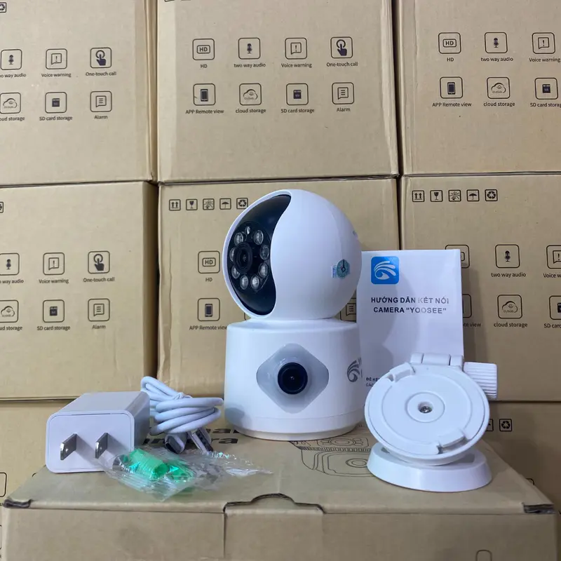 [ Camera+Thẻ 128gb ] Combo Camera 2 mắt trong nhà Và Thẻ 128gb Tự Xóa Ghi Đè Lưu Trữ 30 Đến 40 Ngày,Tặng Một Bộ Chuông Gắn Cửa, Phát Hiện Chuyển Động,Ban Đêm Có Màu,Xoay 355 Độ,Camera Yoosee,Camera Wifi,Camera An Ninh,Bảo Hành 12 Tháng,Thẻ Đổi Mới 2 Năm 4