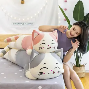 Guling Kucing Lying 95cm Bahan Plush Premium SNI boneka Buah Dolls Toys
