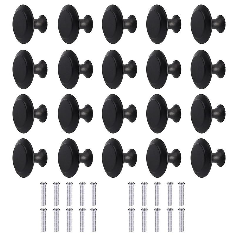 HOMEDIY 20Pcs Door Knobs Cabinet Handles Cupboard Drawer Kitchenathroom Metal black 2