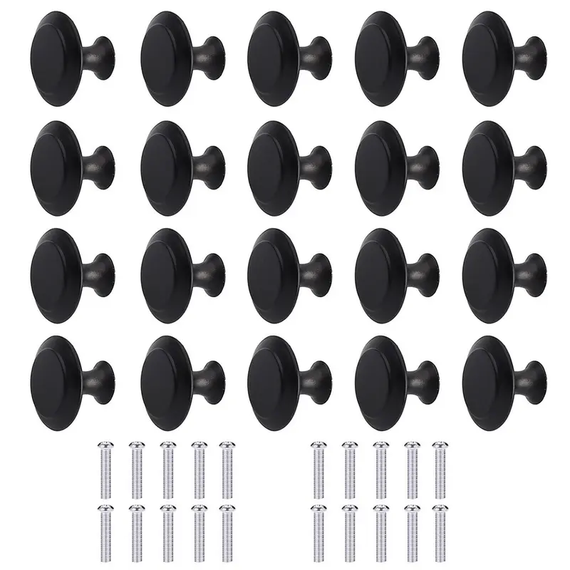 HOMEDIY 20Pcs Door Knobs Cabinet Handles Cupboard Drawer Kitchenathroom Metal black 2