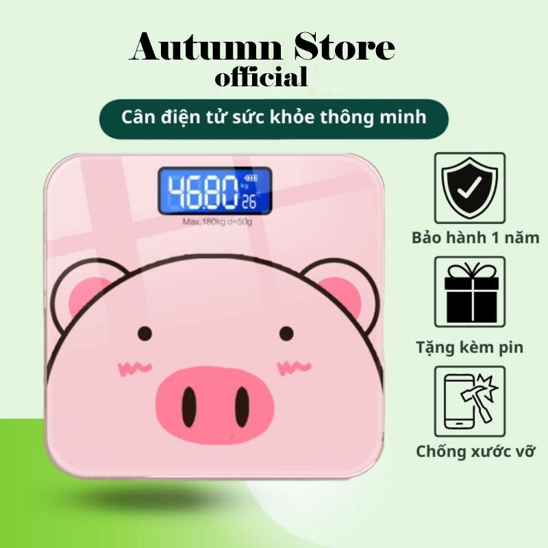 Cân điện tử màu hồng hình chú heo cực dễ thương và xinh xắn - TẶNG KÈM 2 PIN
