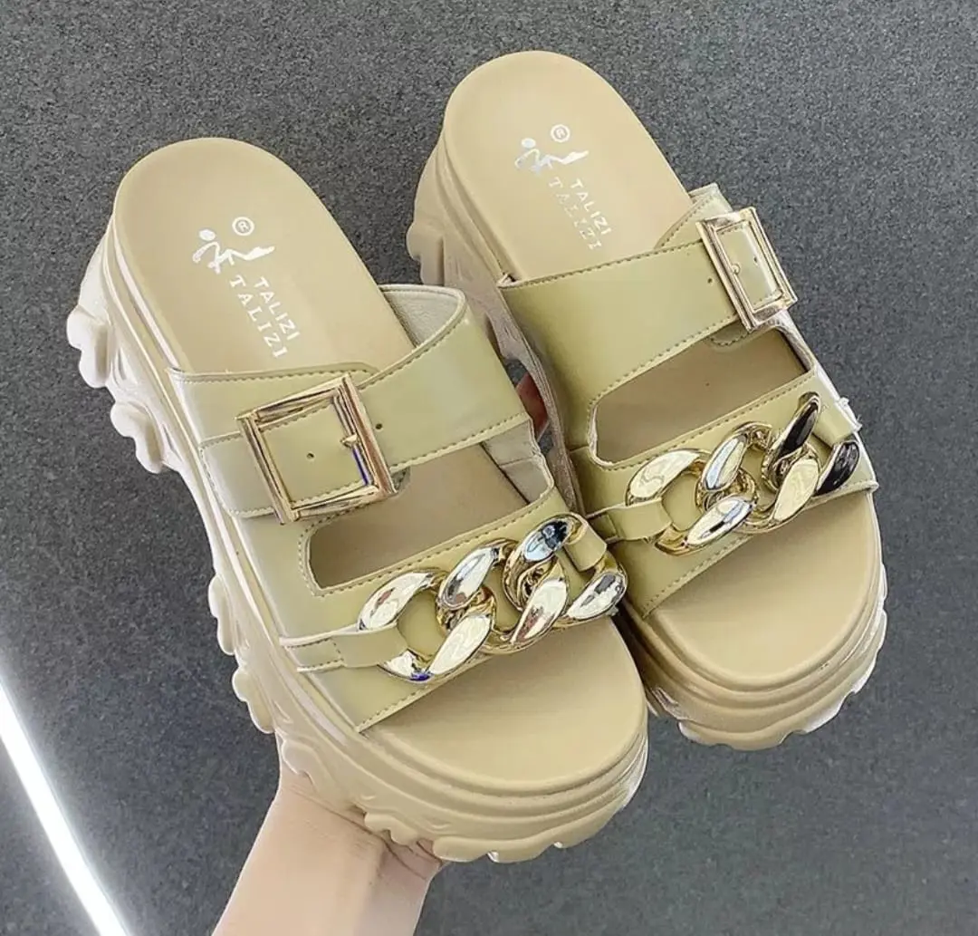 H&K STORE SANDAL WEDGES WANITA RANTAI BAHAN SINTETIS ANTISLIP SP 194