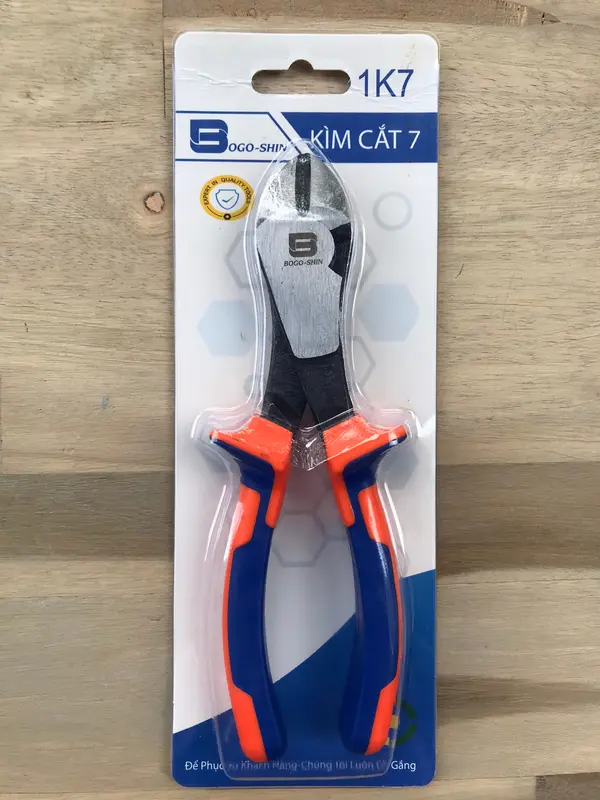 Kìm cắt 7" cao cấp BOGO-SHIN thép CR-V, kềm cắt chuyên dụng lưỡi to bản khỏe kèm  bấm 2