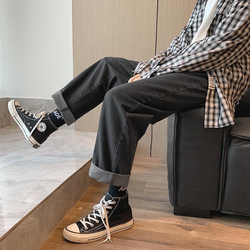 Product Introduction of Celana Jeans Pria Oversize Celana Panjang Pria Dewasa  Kulot Casual Hitam Straight Jeans Jumbo Celana Jeans Putih Wide Leg Pants Biru Baggy Boyfriend Pants Korean Style Denim Warna Blue Basic Promo Black s m l xl xxl xxxl 4