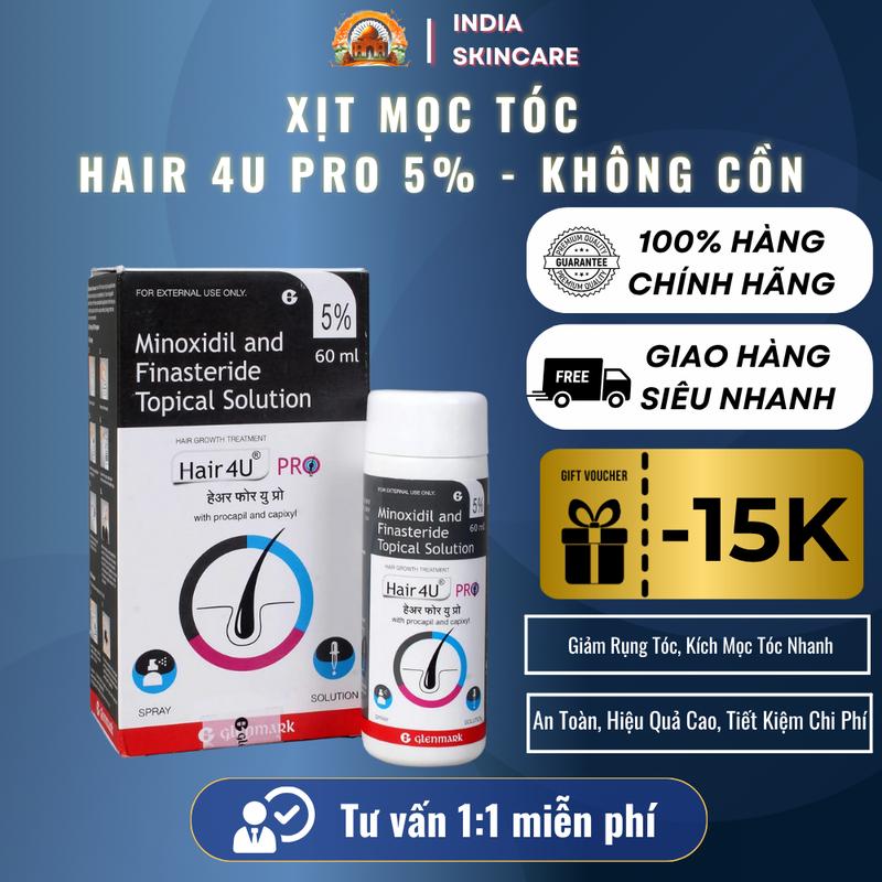 Hair 4U Pro - Serum Mọc Tóc Hair4U Pro 5% Minoxidil + Finasteride Bản Cải Tiến 60ml