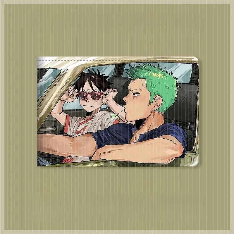 One Piece Anime Multi-Card Slot Driving License Holder Card Case Protector Integrated Bag Trendy
