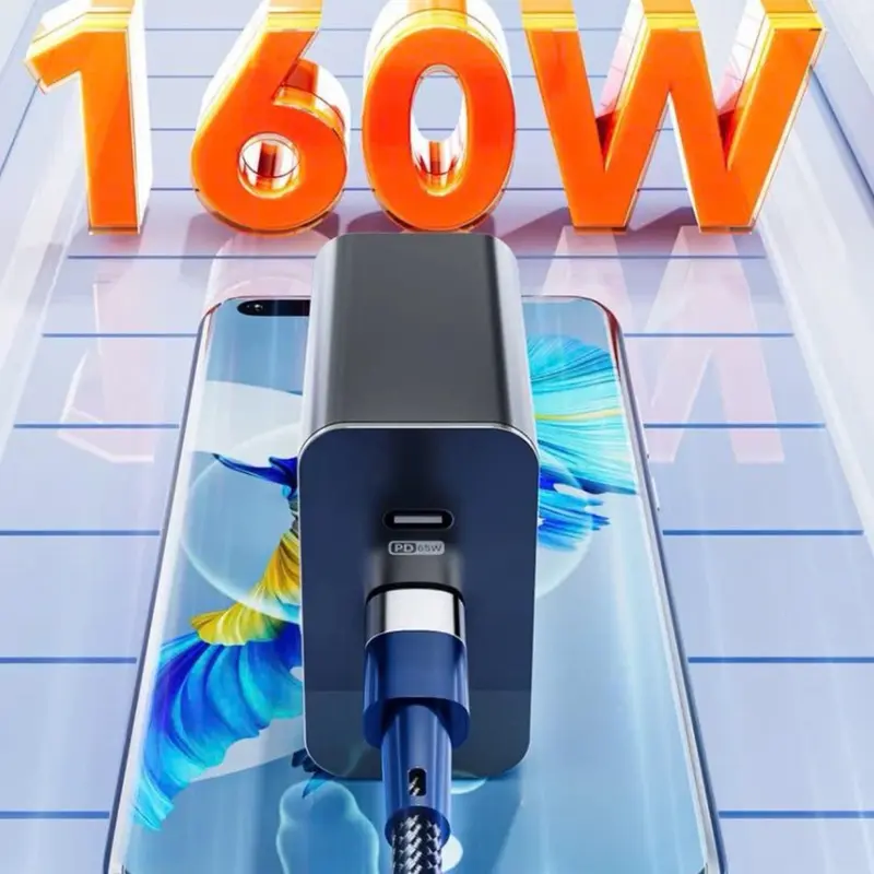 Củ Sạc Nhanh 160W 3 Cổng 2 Type-C 1 USB, Và Cáp Sạc Nhanh 120w 4 trong 1 - Sạc Siêu Nhanh Cho Điện Thoại Phone - Phụ Kiện 4