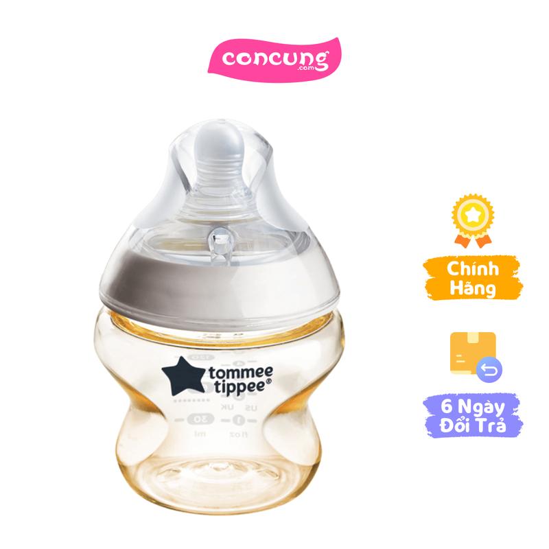 Bình Sữa PPSU Ty Siêu Mềm Tự Nhiên Tommee Tippee Natural Start 150ml, Núm Ty Đi Kèm 0-3 Tháng