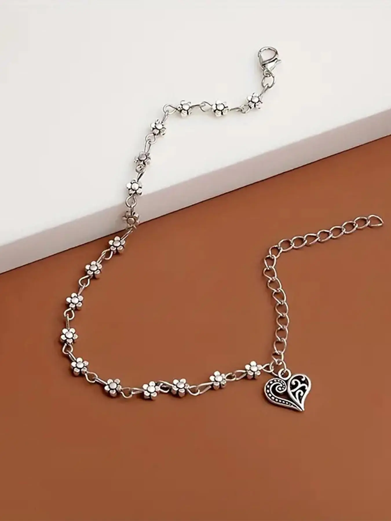 Vintage Flower Decor Anklet for Women & Girls, Fashion Jewelry for Party, Daily Clothing Decor, Trendy All-match & Exquisite Jewelry for Birthday Gift