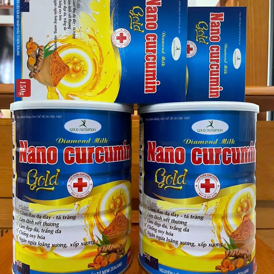 Combo 2hộp sữa nghệ nanocurcumin gold 900gr hỗ trợ giảm đau dạ dày
