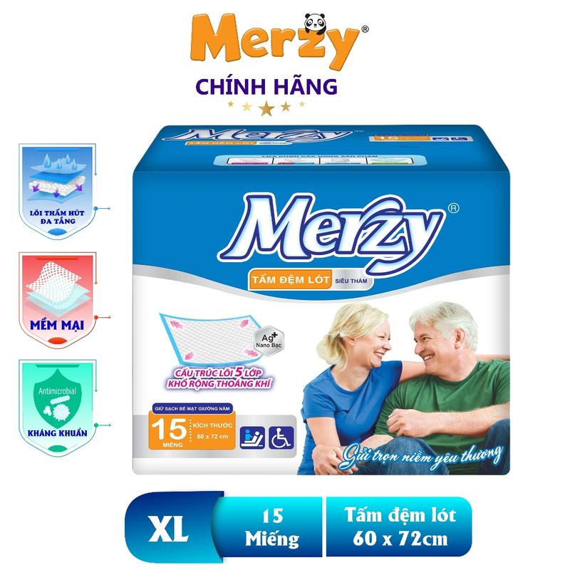 Đệm Chống Trào Merzy 15 Miếng Kích Thước 60cm x 72cm - Bảo Vệ Cho Em Bé bỉm  ta người lớn già lót