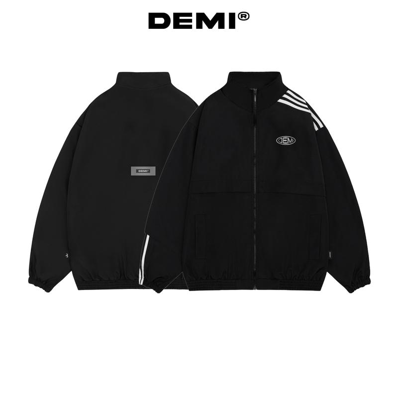 Áo khoác dù nam nữ form rộng, áo khoác local brand cổ trụ thiết kế tay phối sọc tay và vai  local brand DEMI | DE-AK67