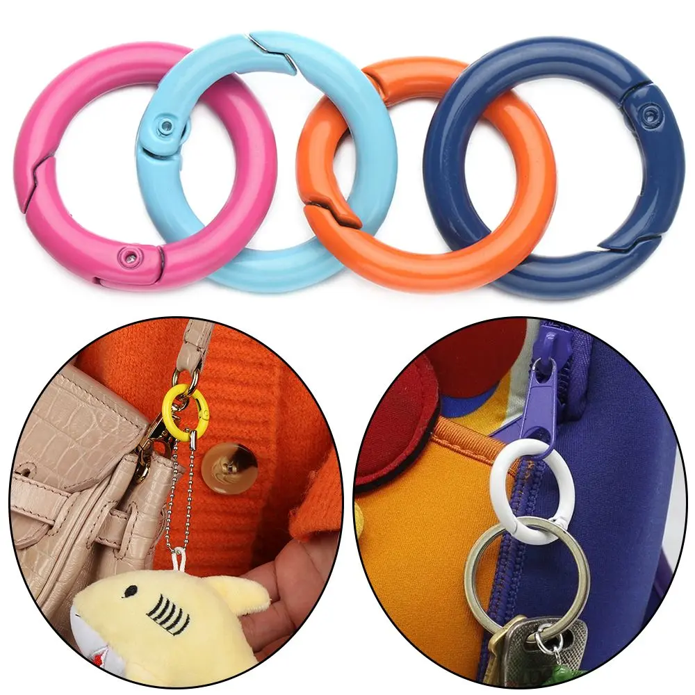 5pcs 2.45cm Zinc Alloy Hooks Plated Gate Carabiner Purses Handbags Spring O-Ring Buckles Snap Clasp Clip Bag Belt Buckle
