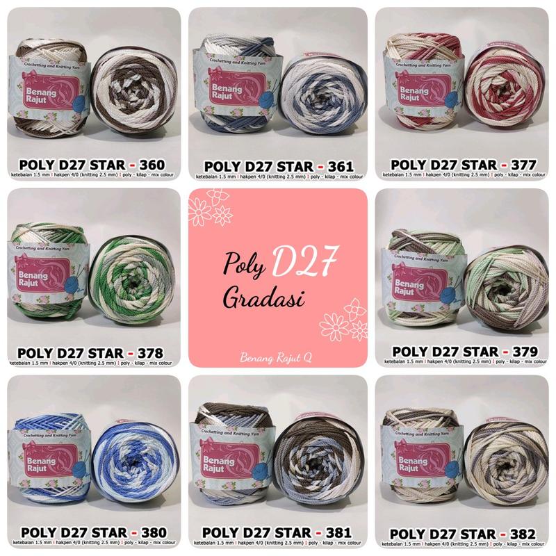 Product Introduction of BENANG RAJUT POLY SEMBUR /POLY GRADASI _MEDIUM PLY D27_HAKPEN 4/0_100GR/GULUNG 1