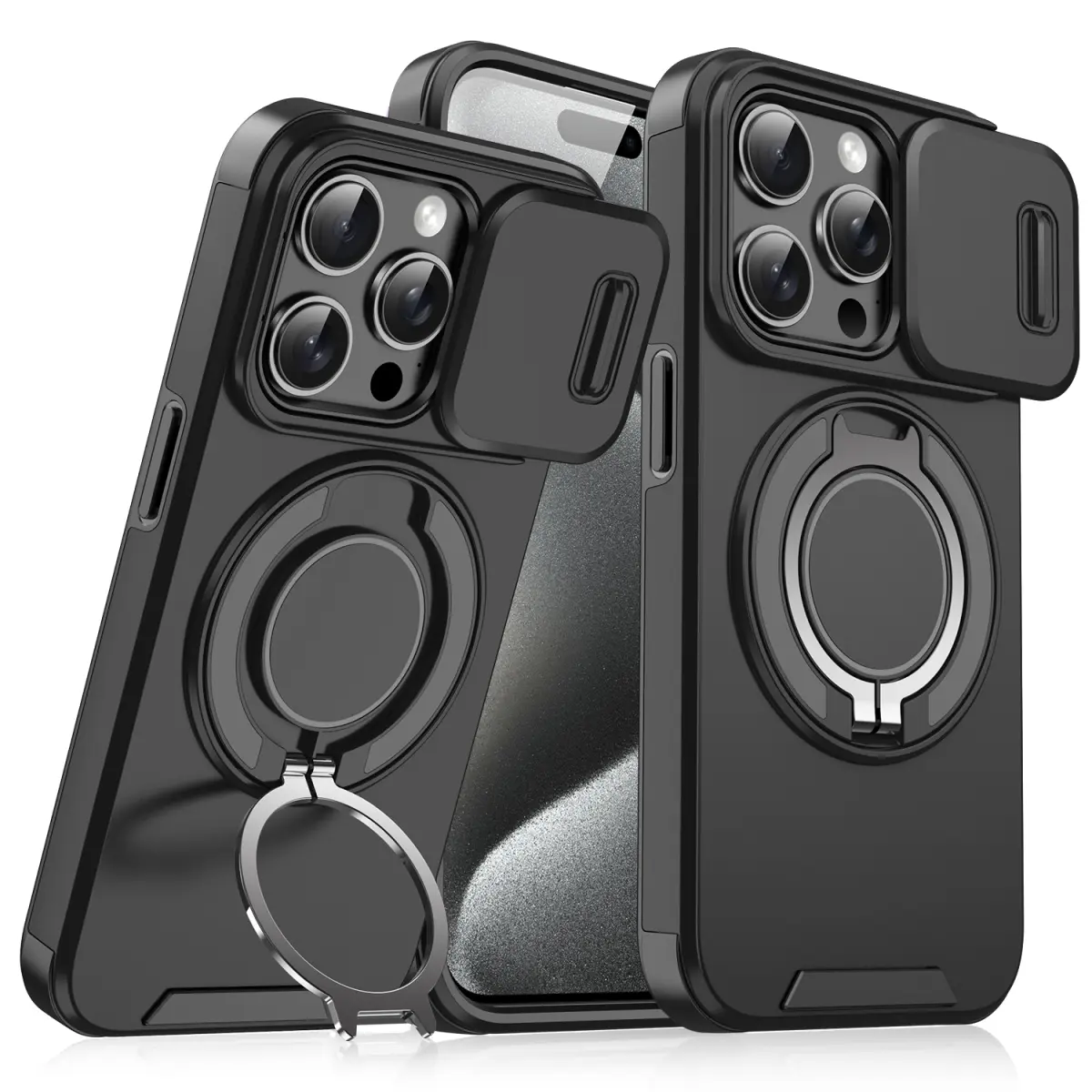 Ốp Điện Thoại Có Giá Đỡ Xoay 360, Thiết Kế Sang Trọng, Tương Thích Với iPhone 16, 15, 14, 13, 12, 11Promax, 14, 15, 16 Plus, Hút Từ Tính Trên Ô Tô, Chống Sốc, Bảo Vệ Ống Kính Đẩy Cửa Sổ, Ốp Lưng