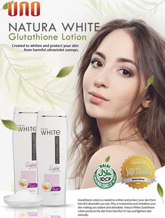UNO Natura White Glutathione Lotion with Collagen & Vitamin E (200mL) 1pcs 
