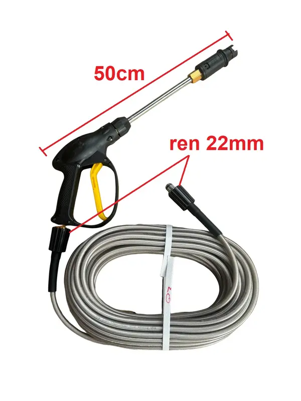 Bộ 10M-15M-20M dây rửa xe và s.úng xịt kiểu dài - vòi xịt rửa xe áp lực cao ren 22mm 2