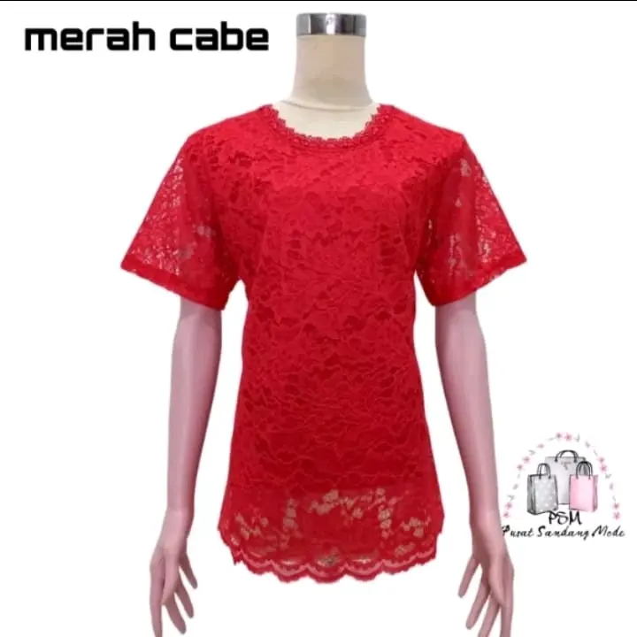 BLUS SEMI PRANCIS BROKAT RENDA MUTIARA// BROKAT ATASAN WANITA Formal